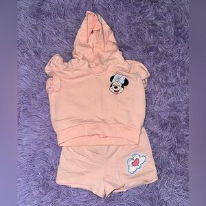 Disney Peach Kids Matching Set with Minnie Mouse